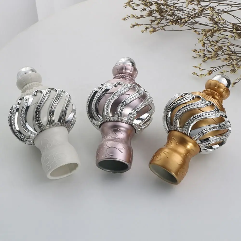 Description Picture 6 of item1Pcs Drape Rod Curtain Rod Decorative Head Hardware Accessory Home Decoration End Cap Cover Plastic European