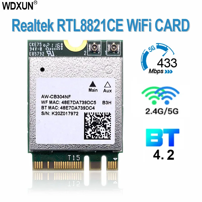 Rtl8821Ce 802.11Ac 1 X1 Wi-Fi + Bt 4.2 Scheda Adattatore Combo Scheda Lan Wireless