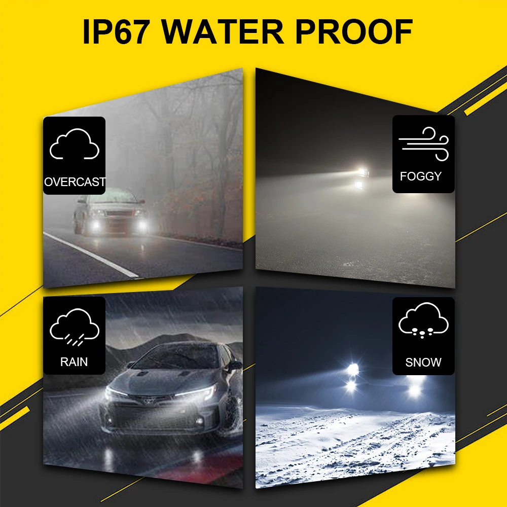 LED Fog Light Canbus H11 H8 H10 H16 5202 PSX24W 2504 9006 HB4 9005 HB3 880 881 H27 Car DRL Driving Lamp White Yellow