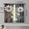 2pcs, Curtains Digital Printed 2D print Daisies And Butterflies Machine Washable Polyester (without rod) Art Deco Festive Use 3