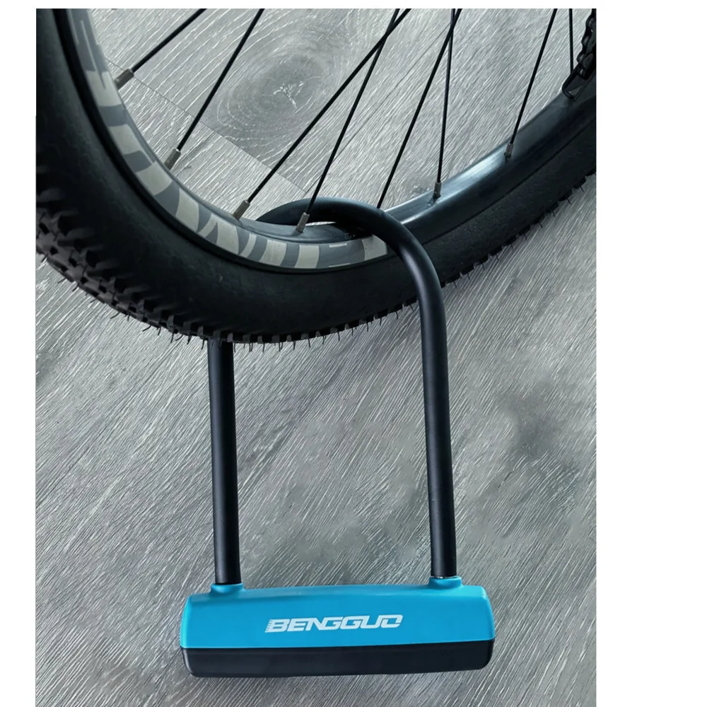 Nuova bicicletta con lucchetto antifurto a doppia apertura in silicone ad alta resistenza in lega di acciaio spesso per mountain bike_voghion.com