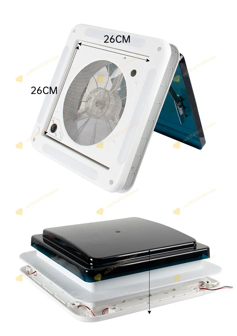 RV ventilation fan 12V two-way car roof modification ventilation, rainproof, ins