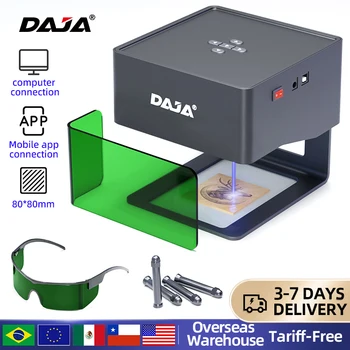 DAJA DJ6 Laser Engraver Mini Portable Bluetooth DIY Cut Engraving Machine Engrave Mark Wood Painted Metal Acrylic Glass Leather 1