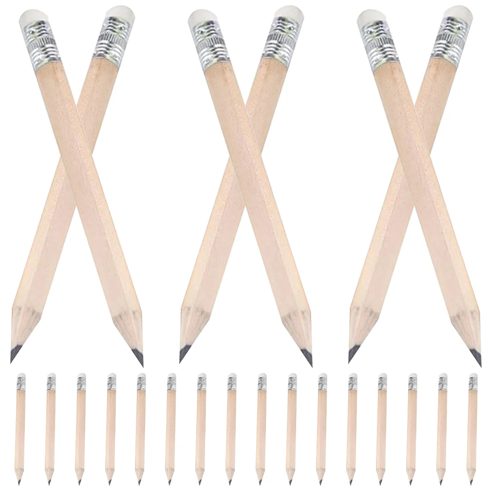 

Short Kids Mini Toddler Pencils Wood Writing Drafting Golf Non Sharpening Erasable Triangular Half Pre Sharpened Golfing