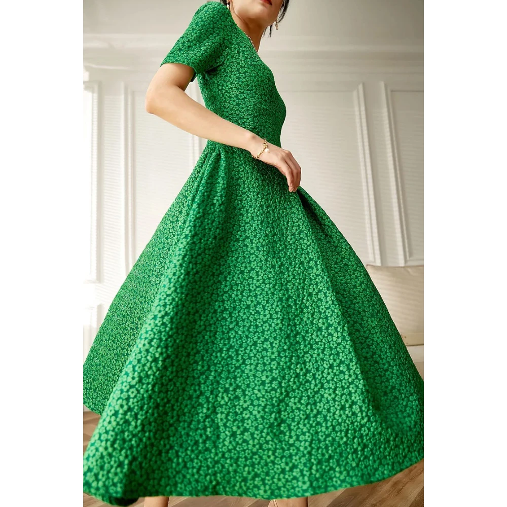 

Женское жаккардовое платье, элегантное платье-макси с высокой талией и инкрустированными бриллиантами, в стиле шик, Y2k