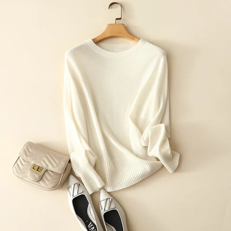 

aliaga high-end 100% cashmere crew neck seamless sweater women fashion winter essential softness ladies knitwear