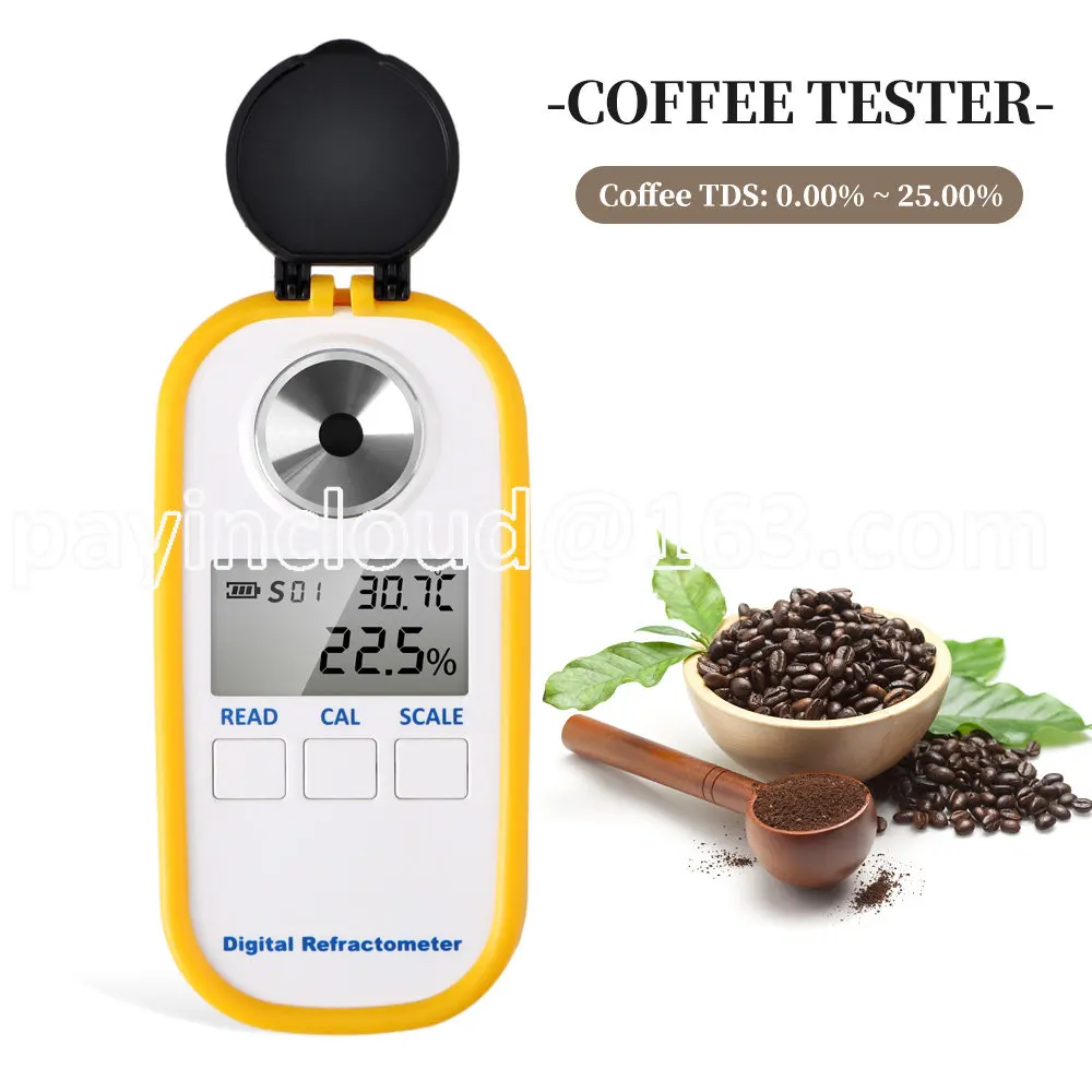 

0-25% Digital Coffee Refractometer TDS Concentration Detector For Coffee Hydrometer Brix Coffee Sugar Meter