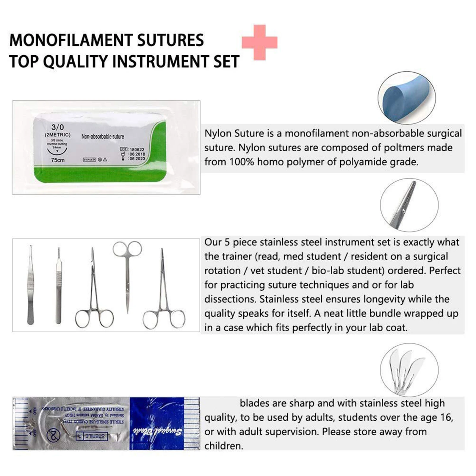 41 Pcs Laceration Suture Kit Stainless Steel CE Surgical Instruments Set