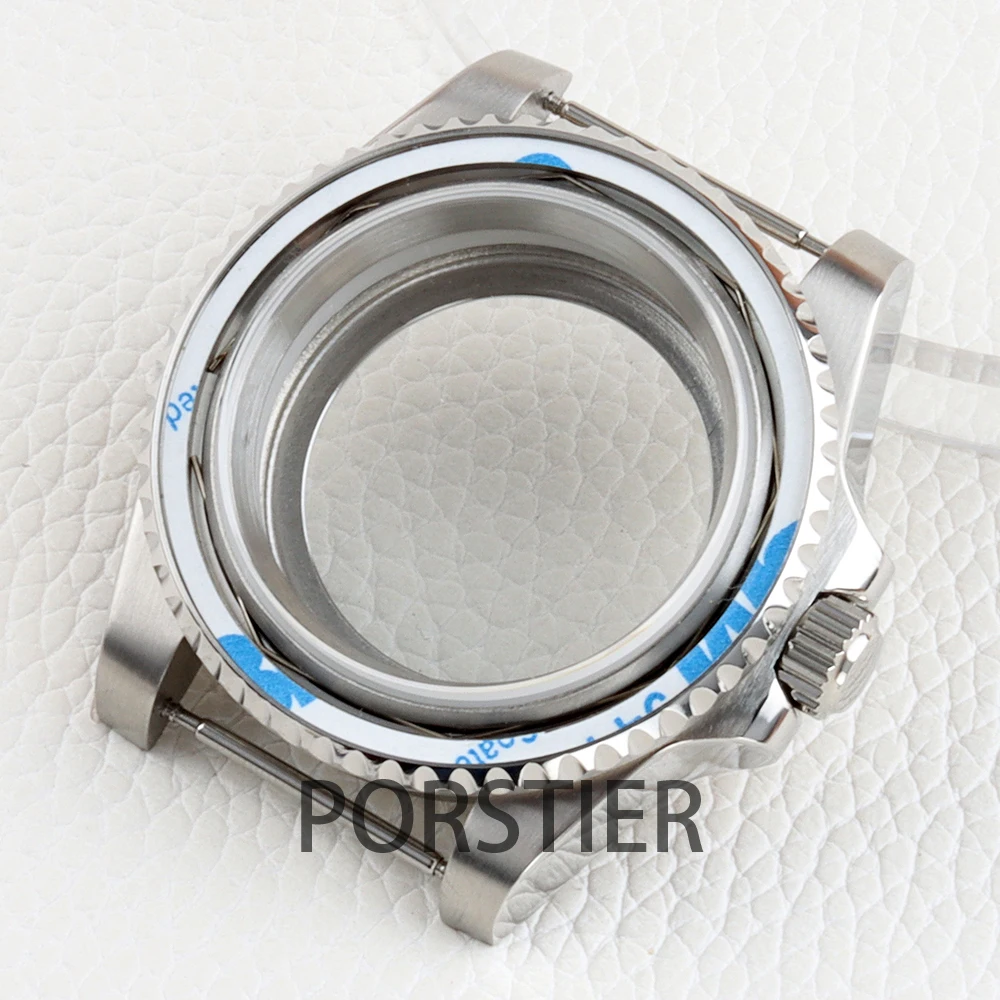 Stainless Steel 40mm Yacht Watch Case with Sapphire Glass & Rubber Strap - 100m Waterproof
