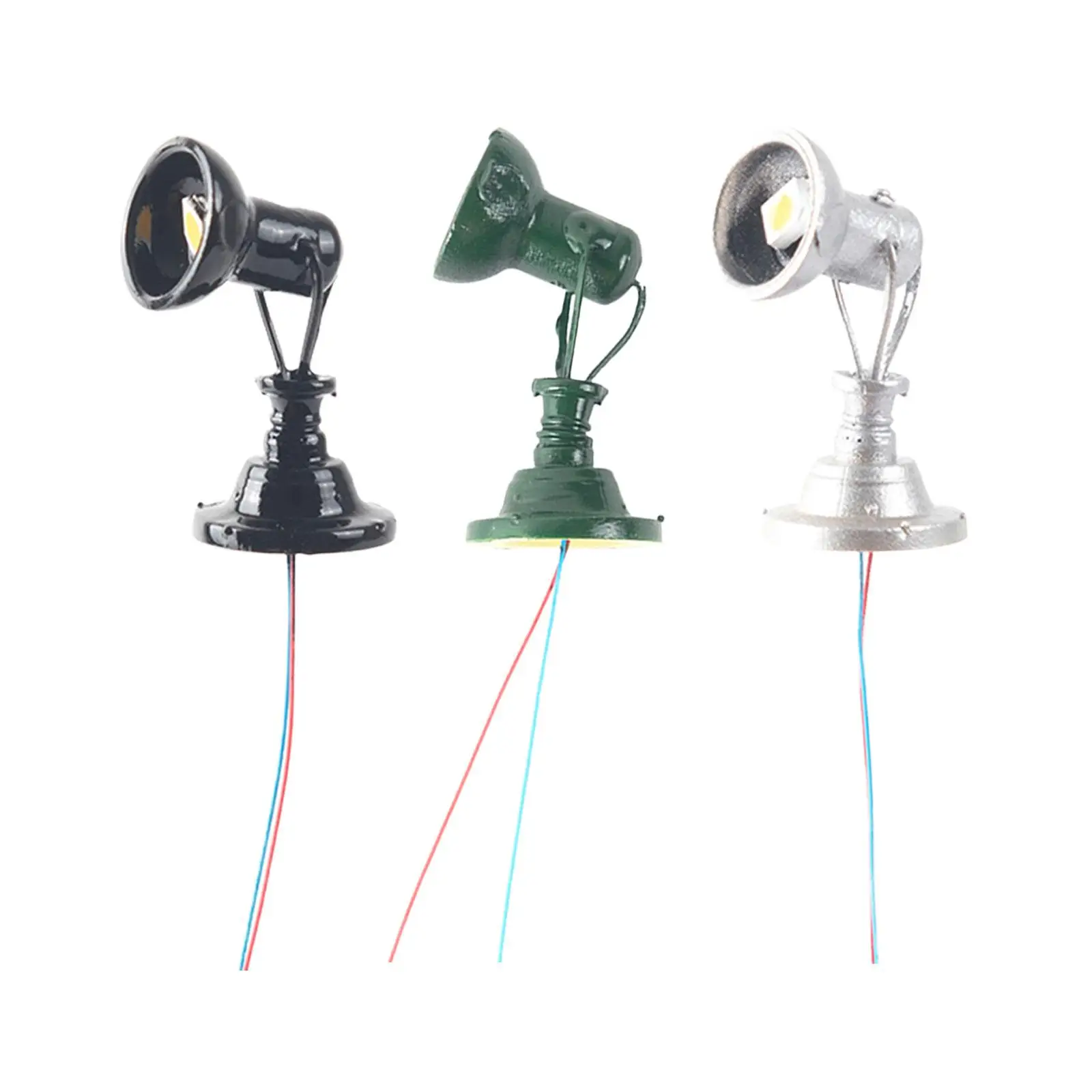 COHEALI 4Pcs LED Street Light Model - 1:87 Scale, J-Shaped, White Light - For Model Railroads, Dioramas & Sand Tables