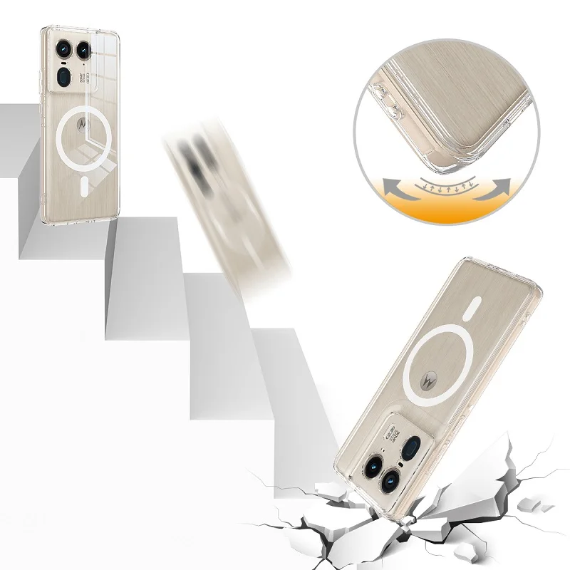 Clear Protective Magnetic Charging Case for Motorola Edge 50 Ultra