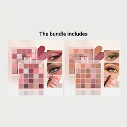 25 - Color High Gloss Eyeshadow Palette - Cement Grey to Rose Brown Matte & Glitter Shades (01 and 02)