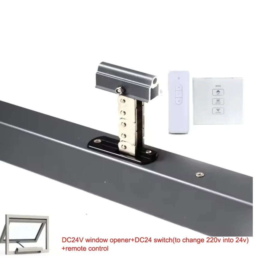 Light Black DC 24v 500mm 600mm 800mm Electric Window Opener Smart Home