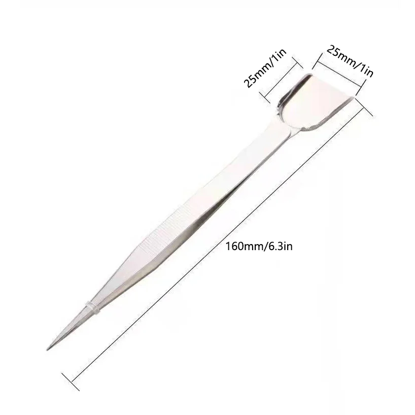 Precision Tweezers Silver Stainless Steel Mini Tweezers for Jewelry Gemstones Mini Shovel Beads Sorting Tool Supplies