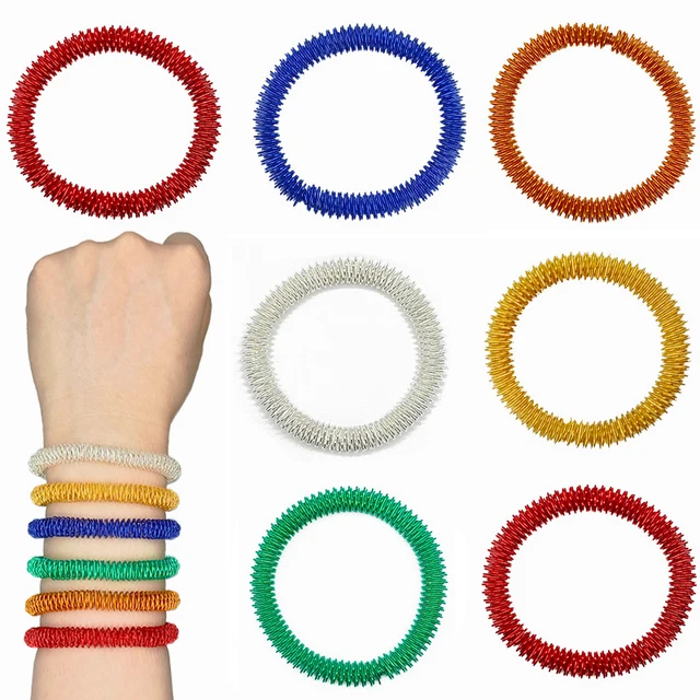 Spiky Sensory Bracelet Massage Ring Fidget Toys Acupressure Massager Anxiety Relief Stress Sensory Hand Wrist Decompression Toys