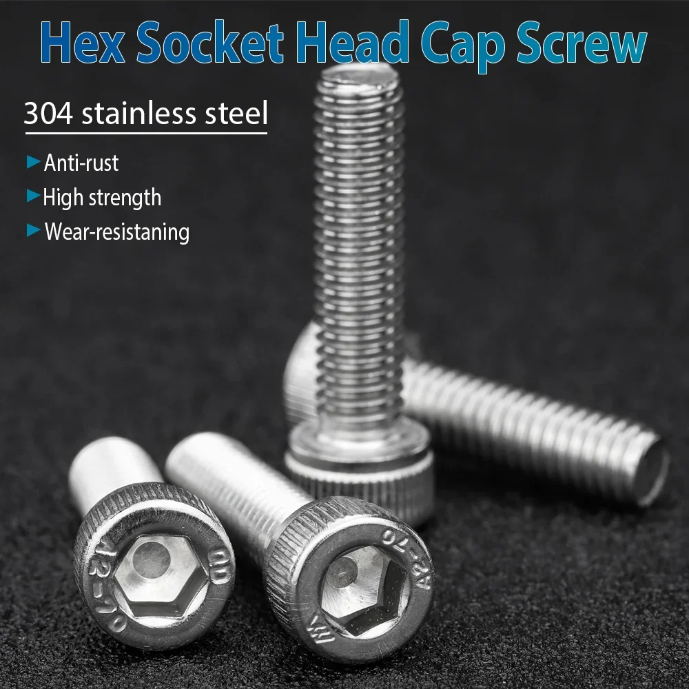 NINDEJIN DIN912 Hex Socket Cap Screw M1.6-M10 Stainless Steel Allen Bolt - Image 2