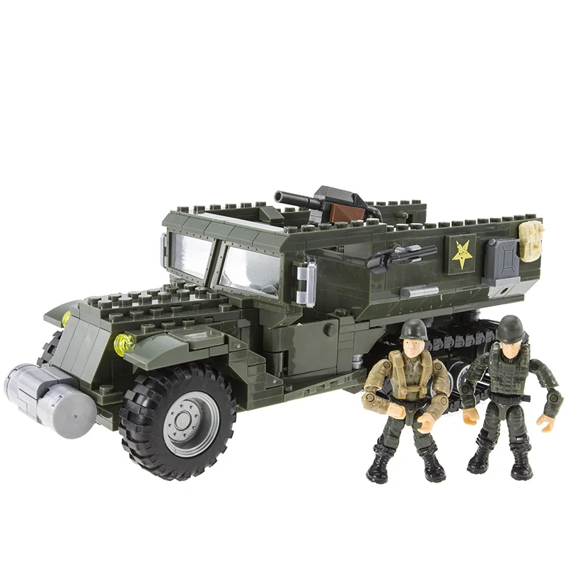Xiang Jun Armored Vehicle Building Blos Heavy Du Off-Road Troop Carrier Military Tru Eonal Toys for Children