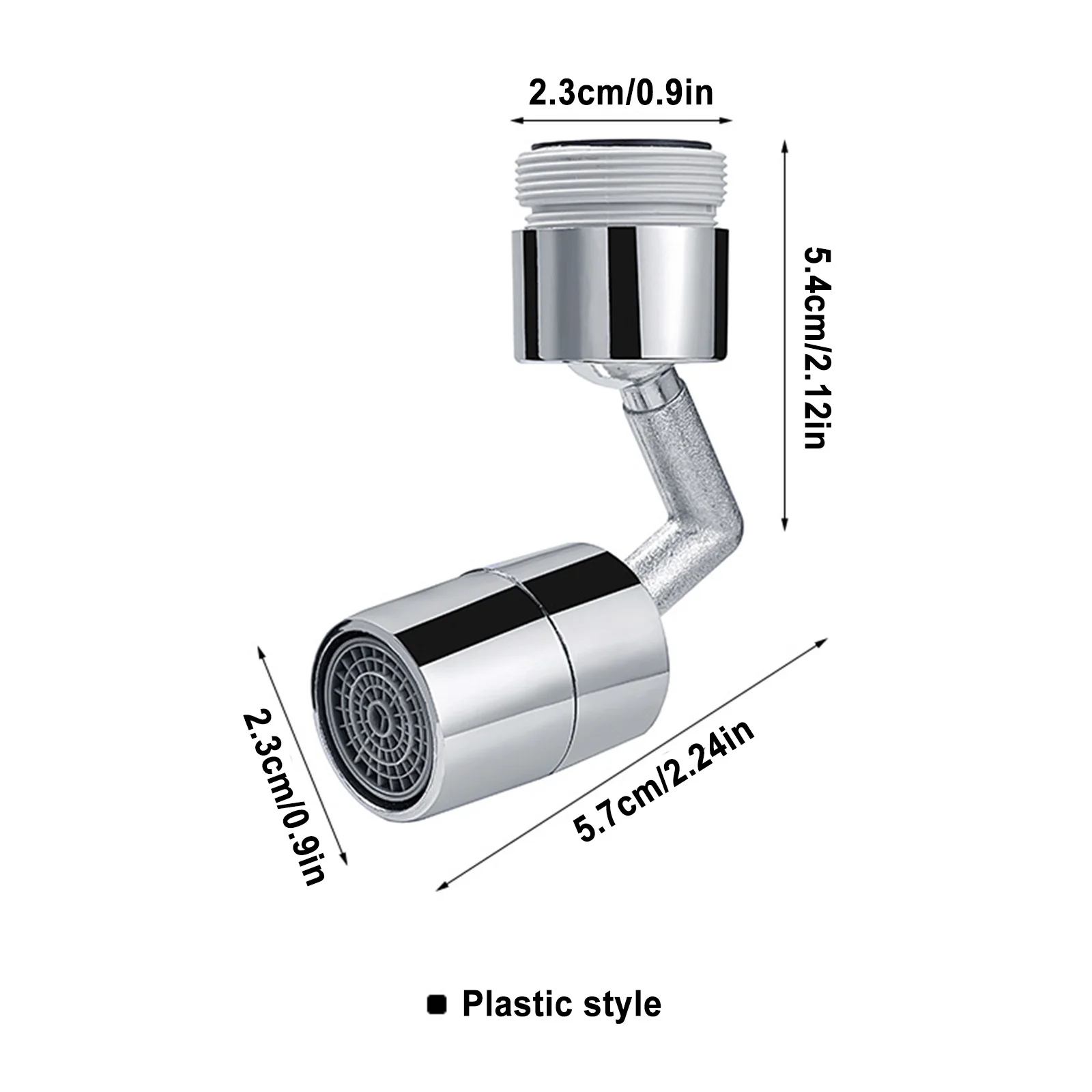 Universal Splash-Proof Swivel Faucet Aerator with Water-Saving Spray Head