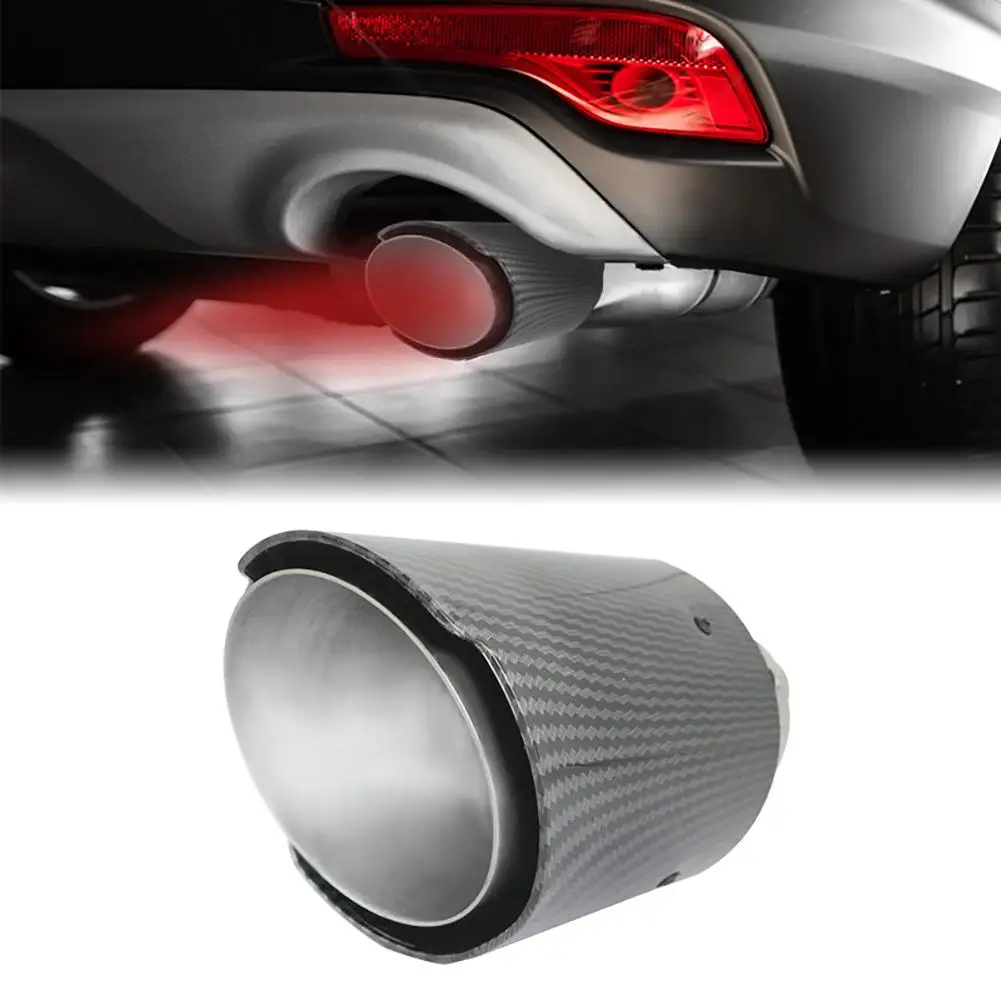 

Luminous Led Exhaust Muffler With Led Colorful Lights Easy Installation Carbon Fiber Car Tail Pipe Light