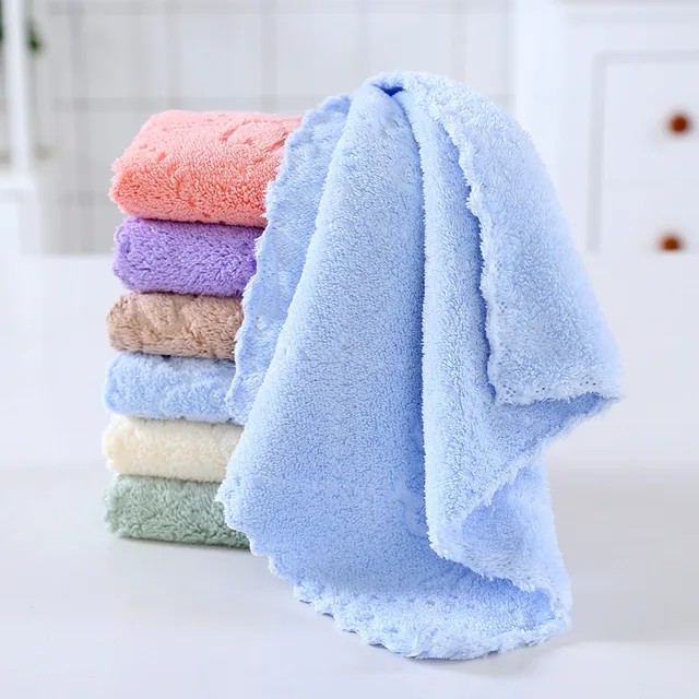 5-piece set of soft, absorbent coral fleece face towels - quick-drying bathroom towels - cute and fun design 6