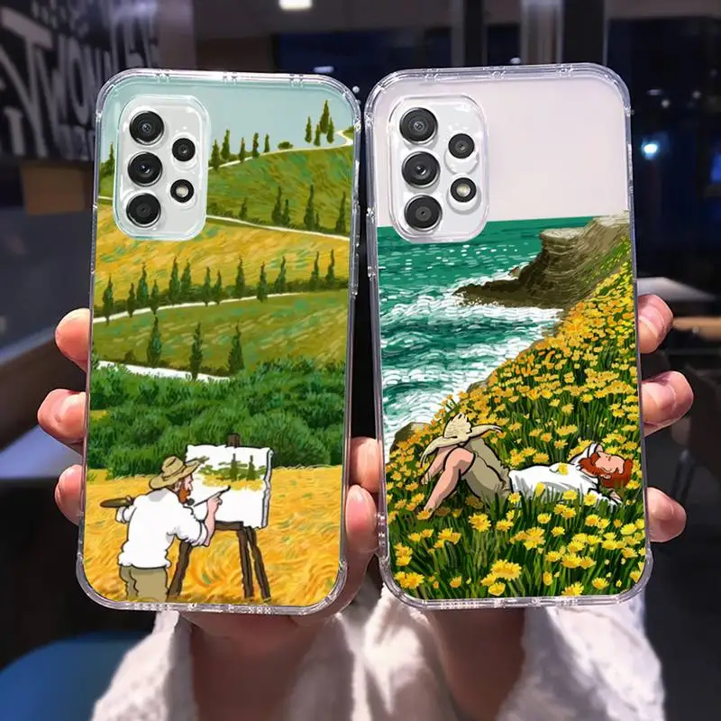 Vangoh Starry Night Painting Custodia Per Telefono Trasparente Per Samsung Galaxy A S Note 23 52 22 20 21 51 71 12 50 10 30 Fe Ultra Plus