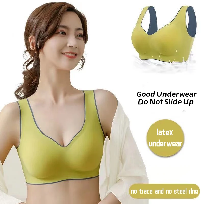 3 Pcs Latex Seamless Bra Push Up Bralette Underwear Bras For Women Cooling  Gathers Shock-proof Female Intimate Comfortable Bra