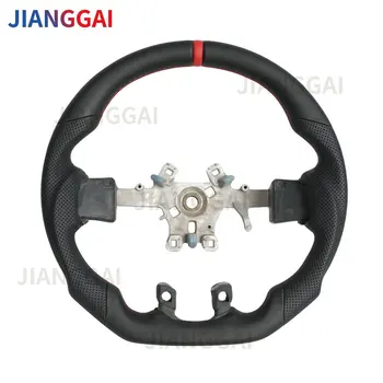 Full Leather Flat Bottom Steering Wheel For Dodge RAM 1500 2500 3500 2012-2018 Black Smooth Leather Steering Wheel With Heated