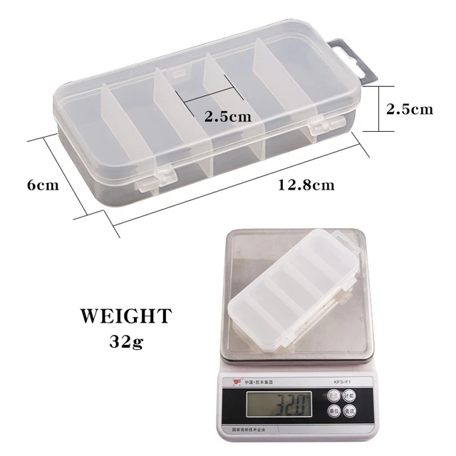 5 Compartments Plastic Fishing Tackle Box Storage Tool Fish Lures Hard  Cases Spinner Fishing Accessories