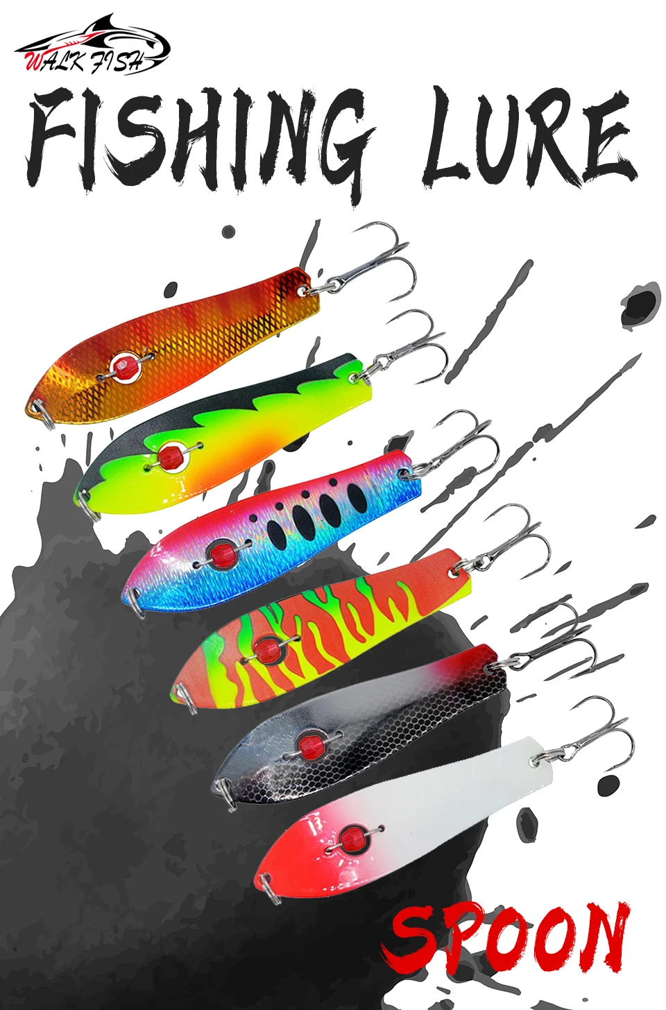 SPAZIERGANG FISCH 1Pcs Metall Angeln Köder Spinner Löffel Harten Köder Trolling 93mm 28g Messing Spinner Hecht barsch Süßwasser Angeln Lockt – Detail 1