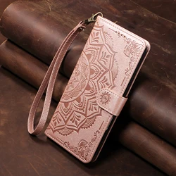 3D Embossed Mandala Flower Magnetic Leather Wallet Flip Cover - iPhone 12 Mini (RG)