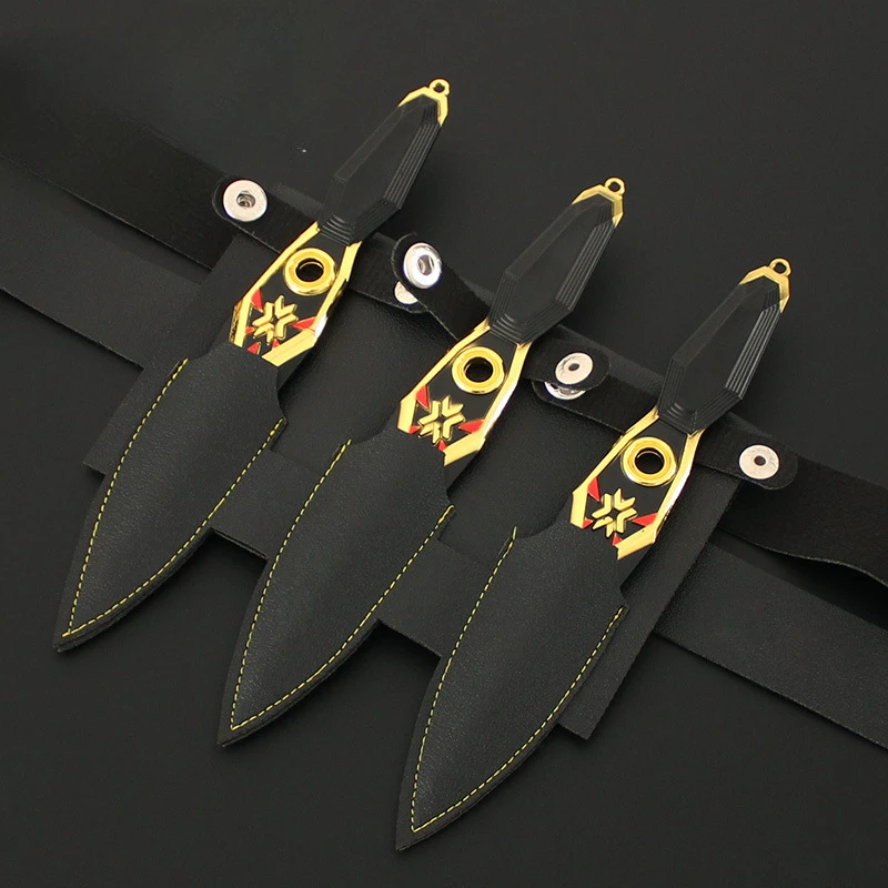 3pcs Valorant Kunai Jett Champions 2023 Kunai GO 17cm Metal Samurai Sword Cosplay Katana Weapon Model Toy Knife Gifts Toys Boys