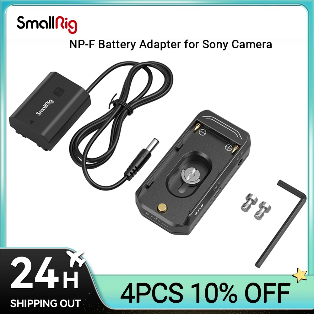 Kit Piastra Di Montaggio Adattatore Batteria Smallrig Np-F Per Sony Sony Fx3/Fx30/Alpha 7Cr/Alpha 7C Ii/Alpha 7 Iv/ Zv-E1 Con Cavo Fittizio Np-Fz100
