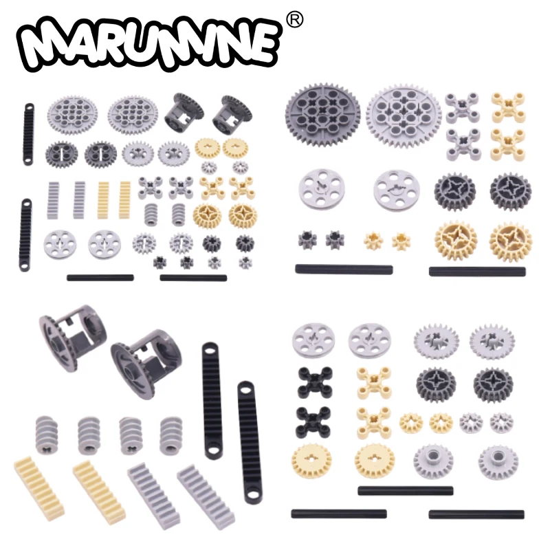 

Marumine Gear Parts Bricks Technology Mechanical Building Blocks MOC 3649 32072 3647 62821 3706 3648 Model DIY Accessories Set