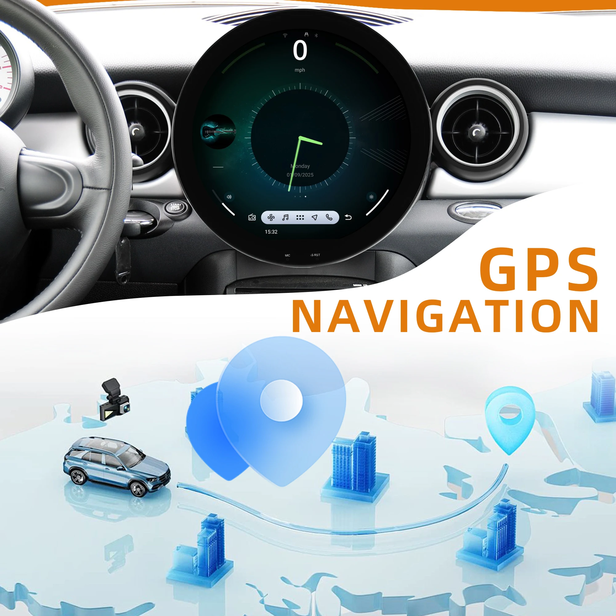 Autoraido - Sistema de Navegación GPS para Automóvil de 11.7 Pulgadas para BMW Mini Cooper R56 R57 R58 R59 R60 2006-2016, Apple CarPlay, Android Auto, WiFi, Cámara de 360 Grados 6