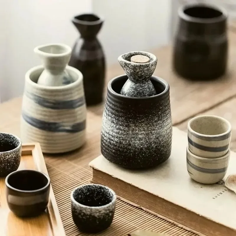 Japanese Ceramic Wine Sake Set Heater Hot Po Wine Bottle White Glass Dispenser For Room