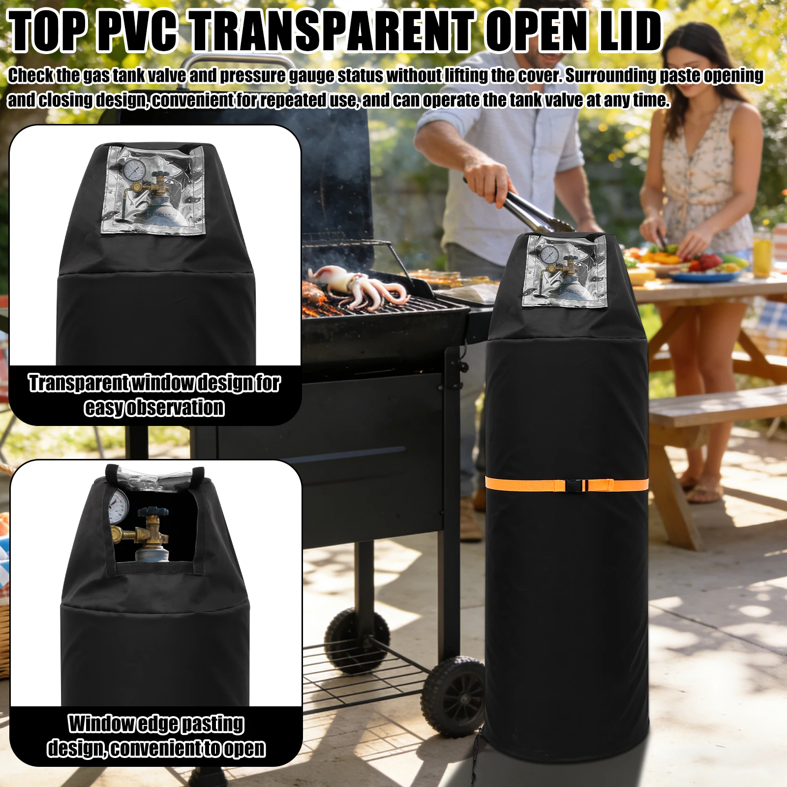 100 lb Propane Tank Cover Oxford Cloth Waterproof Thick Cover Camping Gas Stove Protective Cover Barbecue Kitchen Accessories