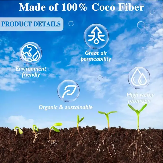 50Db Kókuszdiószálas Kókuszpellet Talaj Kompressziós Pellet Palánta Virág Ültetési Blokk Beltéri Kültéri Kertészet - Image 4