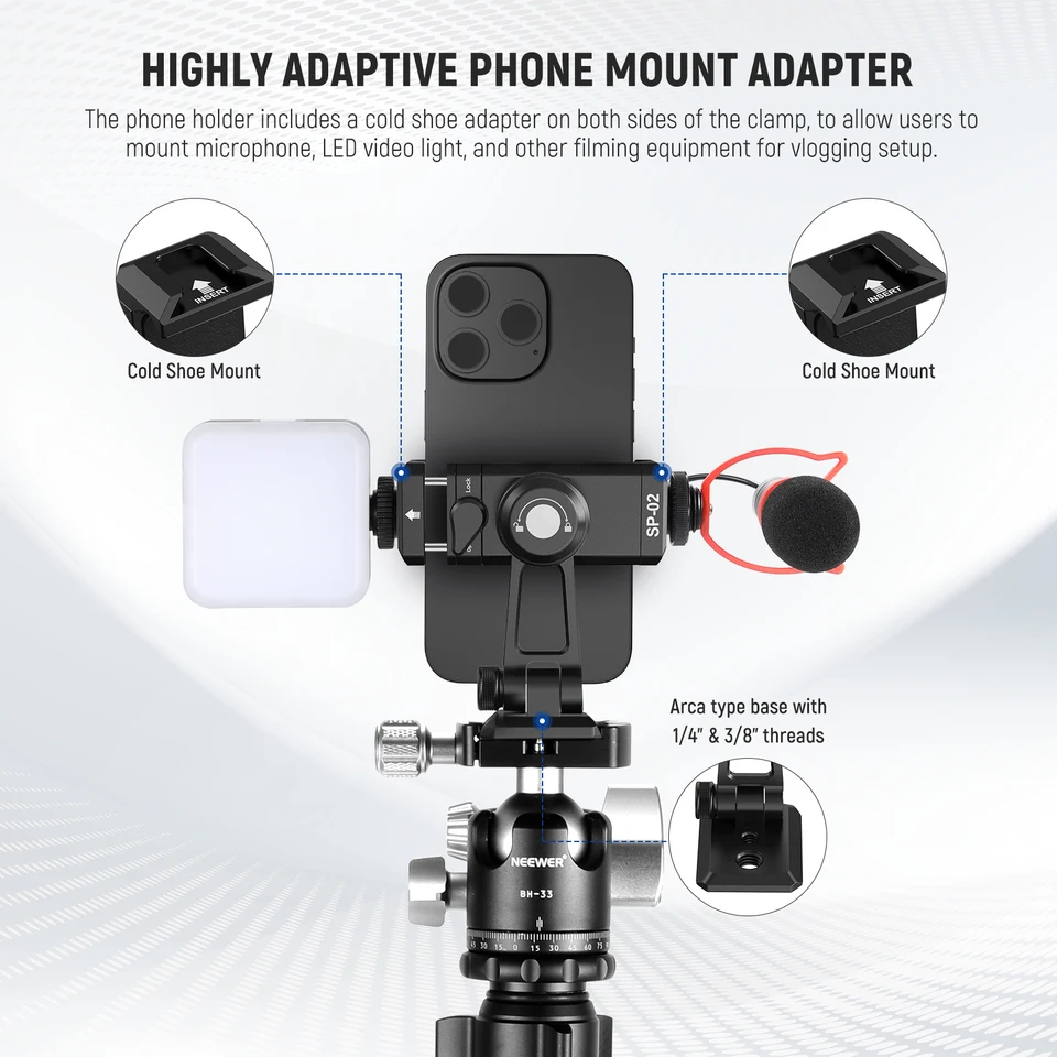Sistema-S Mini Treppiede Adattatore Supporto Per Smartphone Handy