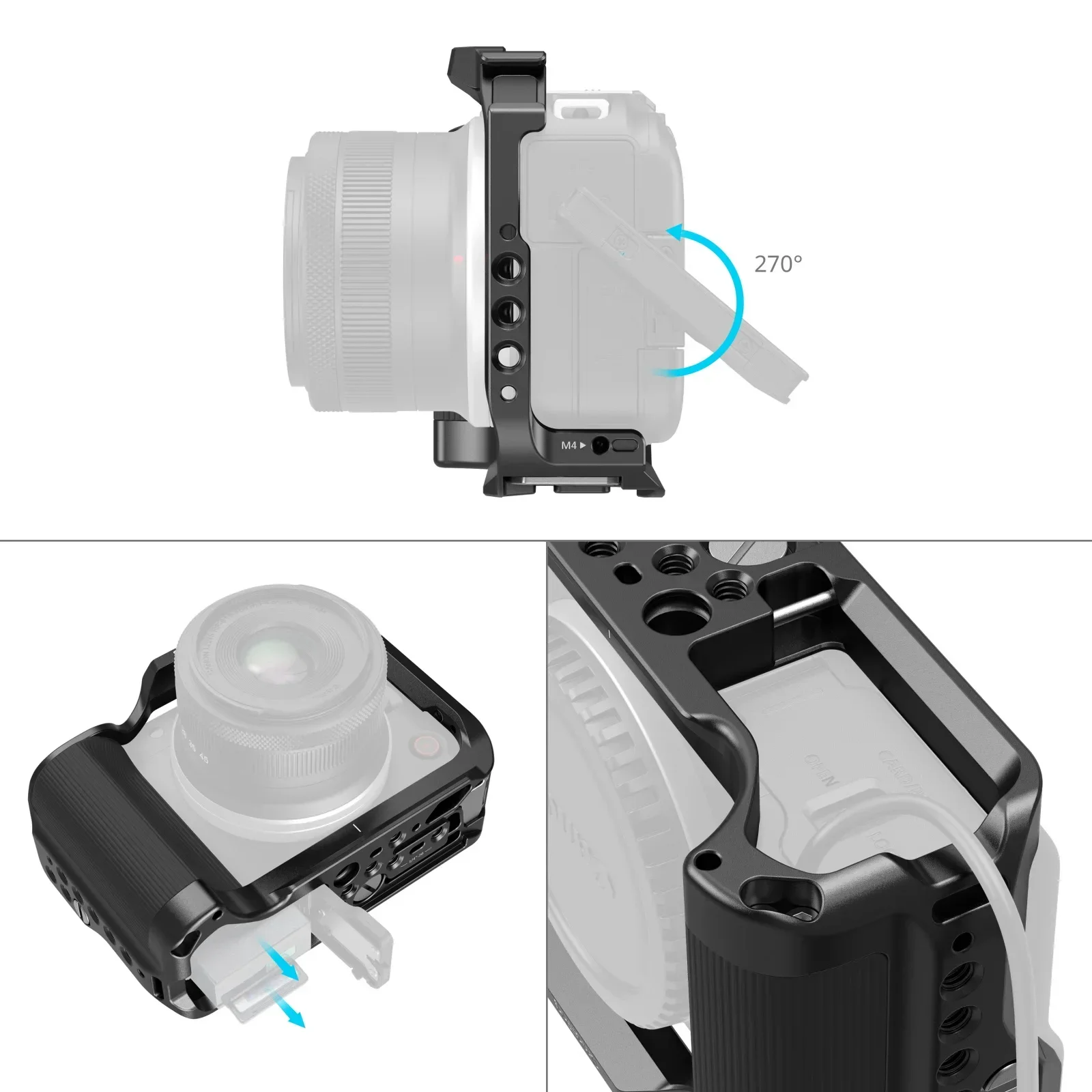 SmallRig Full Camera Cage for Canon EOS R50 V with Silicone Handle & Arca-Swiss