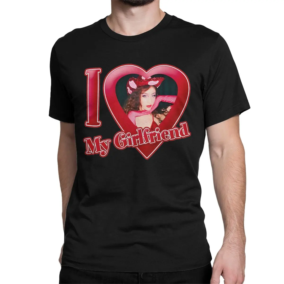 thumbnail image 1 of Camisetas de algodón con la frase "Amo a mi novia" de Chappell Roan para hombre y mujer, camisetas de manga corta con cuello redondo y cantante musical., 1 of 7