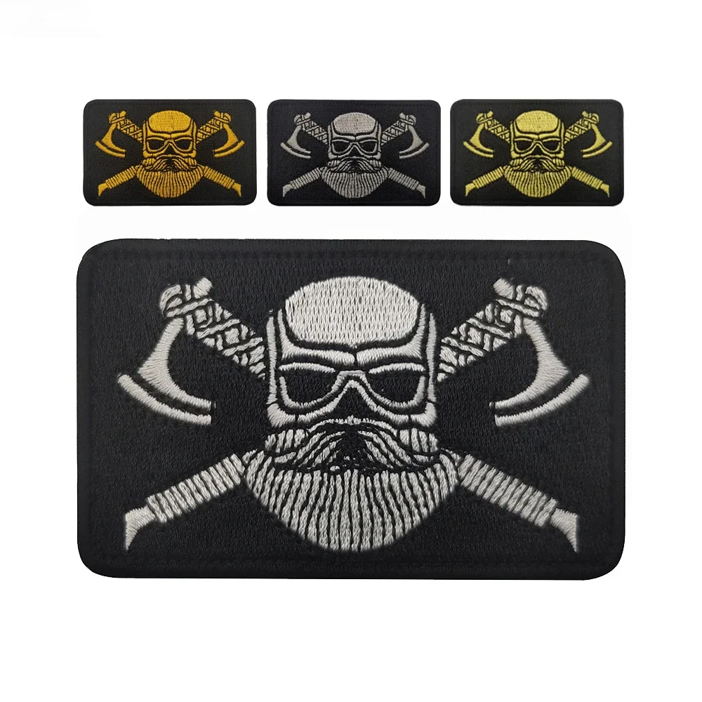 Patch Tattica Tomahawk Bracciale Hook And Loop Patch Bianco Grigio Oro Outdoor Zaino Tattico Decorazione Morale Badge Armband