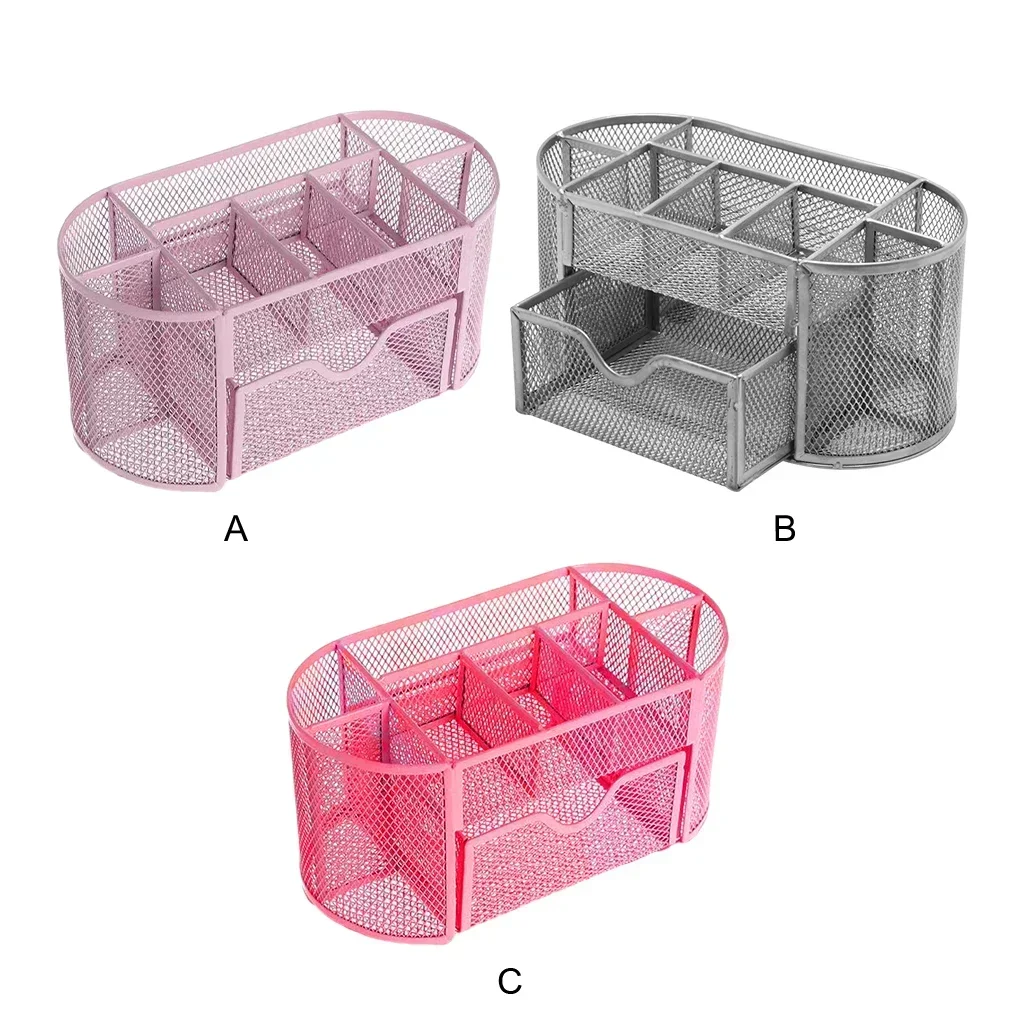 최고 거치대 깔끔한 용량 핑크 상자, 내구성 및 녹슬지 않는 보관 서랍 펜, 사쿠라 금속 코팅 대형