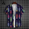 Hawaiian Shirt For Men Beach Casual Men's Short Sleeved Shirts New Cute Fish 3d Print Men's Shirt Oversized Men's Clothing 5xl 4