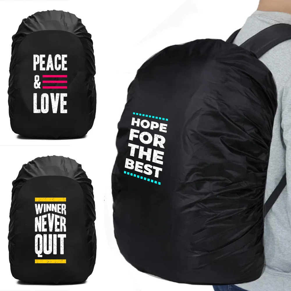 20-70L Back Pack Rain Cover Dustproof Protection Cover for Backpack Rainproof Cover Schoolbag Waterproof Hood Phrase Pattern