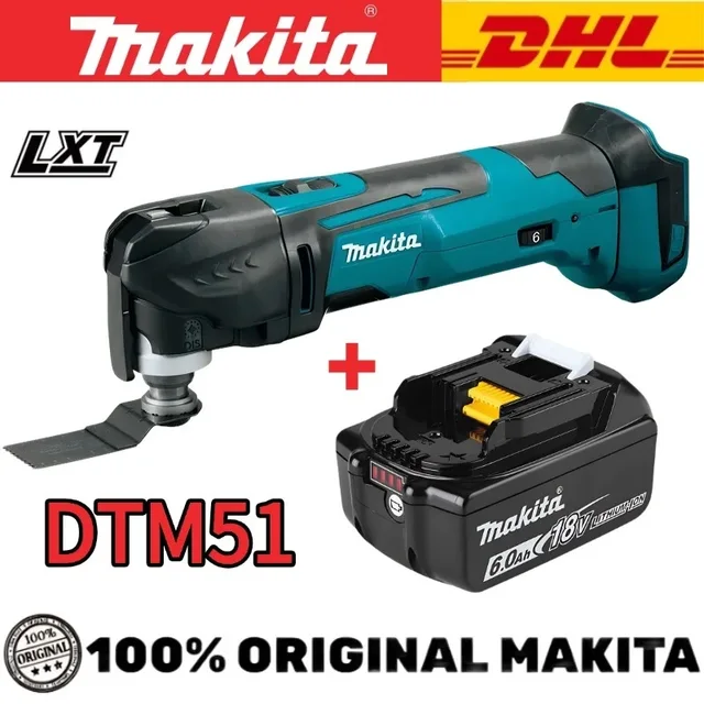 Machine à meuler sans fil Makita DTM51, machine à tailler les bords, machine à rainurer sans balais, pelle électrique, batterie Makita 18V 1