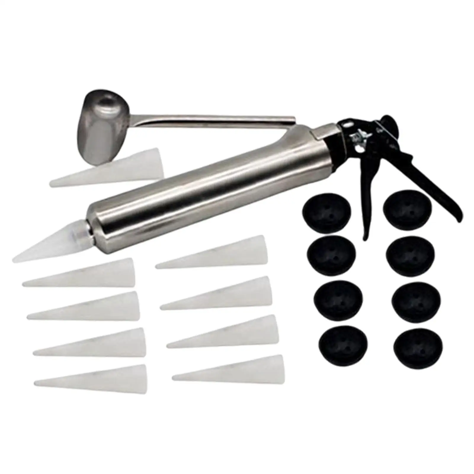 Caulking Gun Mortar Syringe Joint with 10 Nozzles Sprayer for Fill Terraces Floors Stainless Steel Hand Pointing Grouting Mortar caulking gun nozzles caulking gun grout filling tools