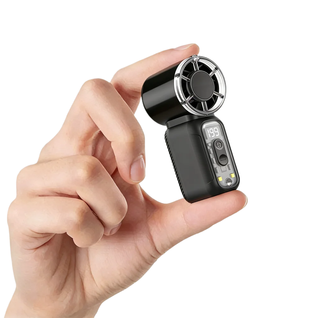 Tragbarer Akku Handventilator Mit Digitalanzeige Und Starkem Wind_voghion.com