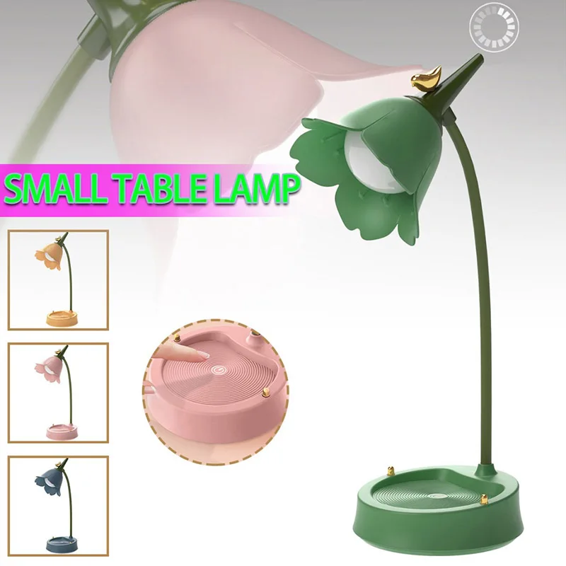 

Flower LED Desk Lamps Eye Protection Table Light Dimmable Night Lights Touch Reading Lamps Student Bedroom Room Lighting