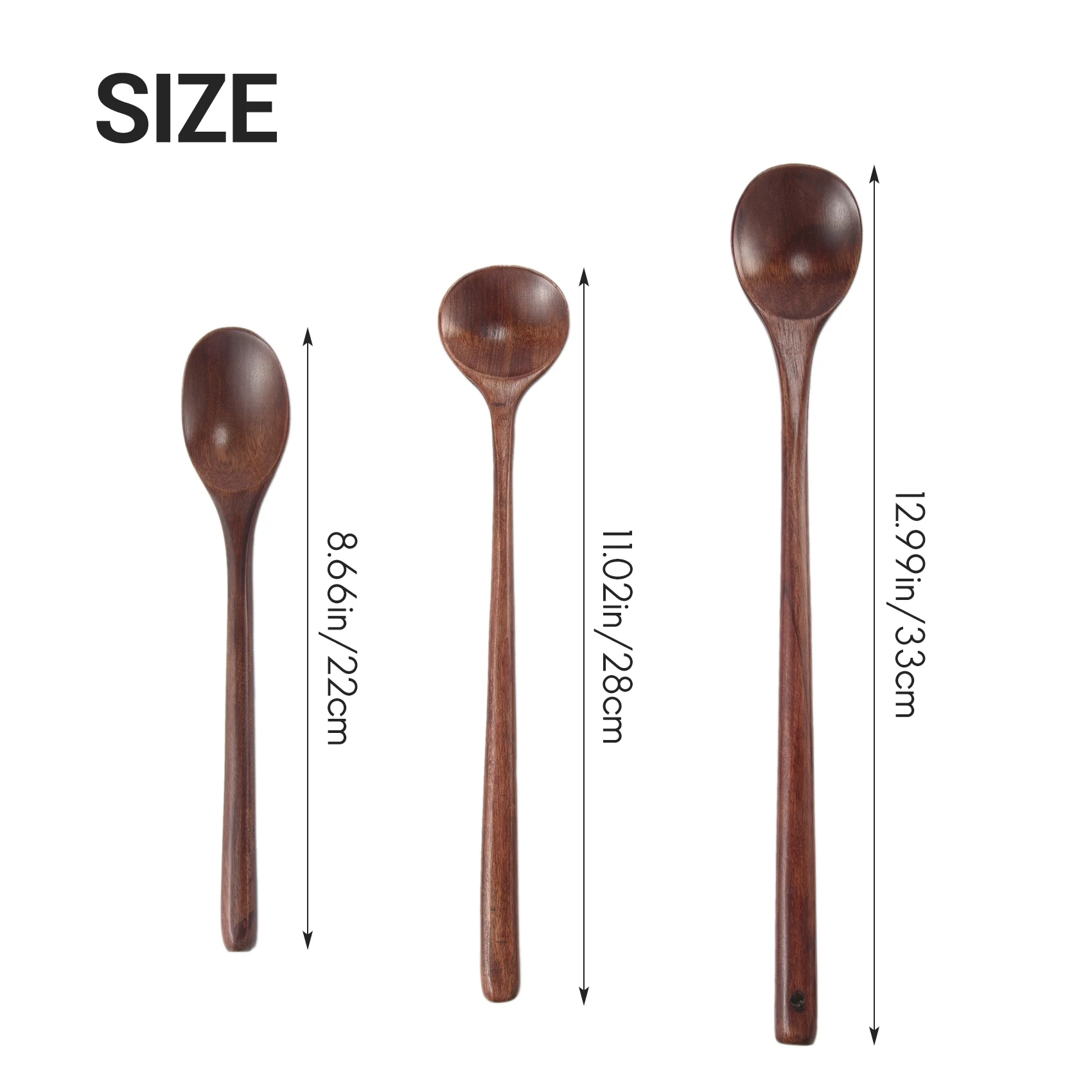 주방 서빙용 나무 스푼, 긴 손잡이 수프 스푼, 요리 시식 스푼, 혼합 교반, 6 개