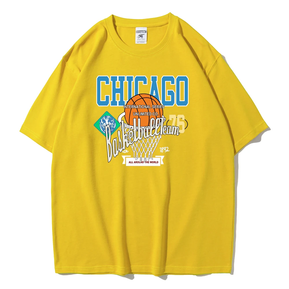 TEE 大型サボ ラインゴルトBrig - Amsterdam Chicago Basketball Club 76 Print Streetwear T-Shirt Women